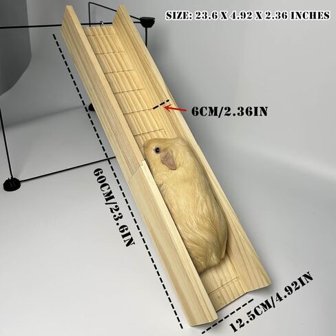 جسر خنزير غينيا، منحدر سلم خشبي للحيوانات الصغيرة، جسر منحدر قفص خنزير غينيا، ملحقات قفص خنزير غينيا لخنازير غينيا، والقوارض، والشنشيلا (كبير) in Kuwait