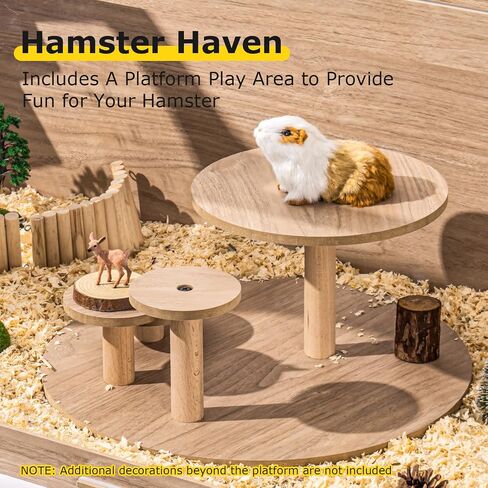 Mewoo Extra Large Hamster Cage, 42in Guinea Pig Cages, Wooden Acrylic Hamster Cages and Habitats come with Platform, Large Pet Rat Cage, Small Animal Cage for Hedgehog Mouse Gerbil (Forests) in Saudi Arabia