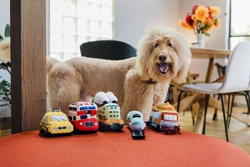 P.L.A.Y. Cute Plush Dog Toys - Canine Commute, Travel Themed Durable Squeaker Chew Toy, Great for Puppies & Small, Medium, Large Dog Breeds - Machine Washable, Recycled Materials (Lickety-Split Bus) in Saudi Arabia