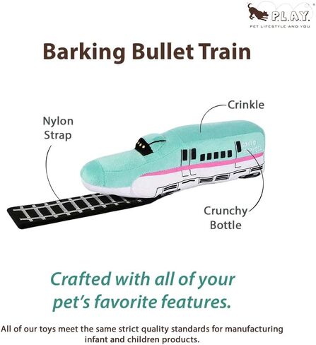 P.L.A.Y. Cute Plush Dog Toys - Canine Commute, Travel Themed Durable Squeaker Chew Toy, Great for Puppies & Small, Medium, Large Dog Breeds - Machine Washable, Recycled Materials (Lickety-Split Bus) in Saudi Arabia