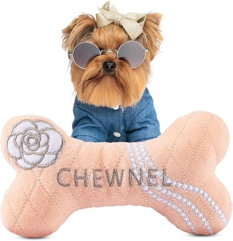 Bone Squeaky Dog Toy for Aggressive Chewers - Fashion Luxury Design Chewing Squeaky Sounding Bone Training Pet Toy - Dog Plush Dental Chew Toy for Small, Medium, Large Breed (Sniffany & Co.) in Saudi Arabia