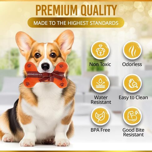 Bone Squeaky Dog Toy for Aggressive Chewers - Fashion Luxury Design Chewing Squeaky Sounding Bone Training Pet Toy - Dog Plush Dental Chew Toy for Small, Medium, Large Breed (Sniffany & Co.) in Saudi Arabia