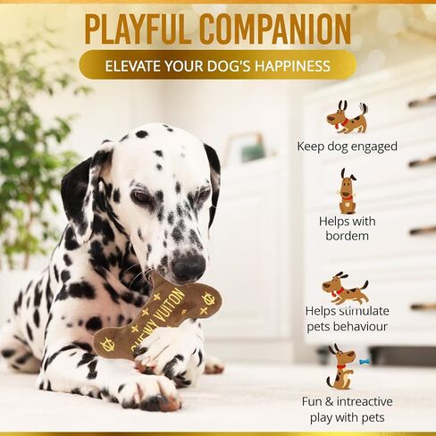 Bone Squeaky Dog Toy for Aggressive Chewers - Fashion Luxury Design Chewing Squeaky Sounding Bone Training Pet Toy - Dog Plush Dental Chew Toy for Small, Medium, Large Breed (Sniffany & Co.) in Saudi Arabia