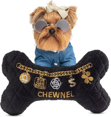 Bone Squeaky Dog Toy for Aggressive Chewers - Fashion Luxury Design Chewing Squeaky Sounding Bone Training Pet Toy - Dog Plush Dental Chew Toy for Small, Medium, Large Breed (Sniffany & Co.) in Saudi Arabia