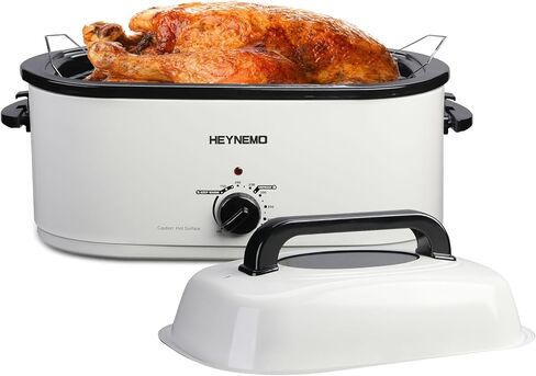 Roaster Oven 26 Quart Electric, Turkey Roaster with Lid Glass Window Design,Large Stainless Steel Turkey Roaster Oven in Kuwait
