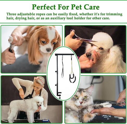 ذراع العناية بالكلاب مع مشبك، ذراع طاولة العناية بالكلاب بطول 91.44 سم، ارتفاع قابل للتعديل، حاملان بدون الجلوس، تصميم من ثلاثة أقسام مناسب للكلاب والقطط المتوسطة والصغيرة in Kuwait