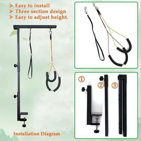 ذراع العناية بالكلاب مع مشبك، ذراع طاولة العناية بالكلاب بطول 91.44 سم، ارتفاع قابل للتعديل، حاملان بدون الجلوس، تصميم من ثلاثة أقسام مناسب للكلاب والقطط المتوسطة والصغيرة in Kuwait