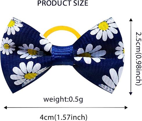 20Pcs/10 Pairs Daisy Yorkie Dog Puppy Hair Bows with Rubber Bands Hair Accessories Bow Pet Grooming Cute Pet Small Hair Bowknot (Daisy) in Saudi Arabia