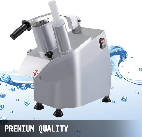 VEVOR Commercial Food Processor 2 Feeding Holes, 550W Electric Vegetable Slicer 1600 RPM, Stainless Steel Vegetable Processor Detachable 6-blades, 3mm/4mm/7mm Shred, 2mm/4mm Slice in Saudi Arabia