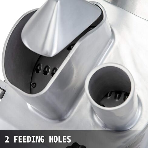 VEVOR Commercial Food Processor 2 Feeding Holes, 550W Electric Vegetable Slicer 1600 RPM, Stainless Steel Vegetable Processor Detachable 6-blades, 3mm/4mm/7mm Shred, 2mm/4mm Slice in Saudi Arabia