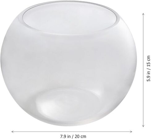 POPETPOP Globe Fish Bowl Glass Bowl Goldfish Tank 2 Gallon Fish Tank Fish Bowl Mini Vase Betta Fish Tank Fish Bowls for Betta Fish Clear for Flowers Green Dill Container in Saudi Arabia
