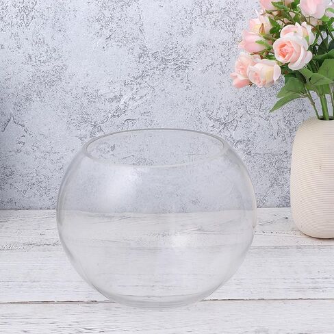 POPETPOP Globe Fish Bowl Glass Bowl Goldfish Tank 2 Gallon Fish Tank Fish Bowl Mini Vase Betta Fish Tank Fish Bowls for Betta Fish Clear for Flowers Green Dill Container in Saudi Arabia