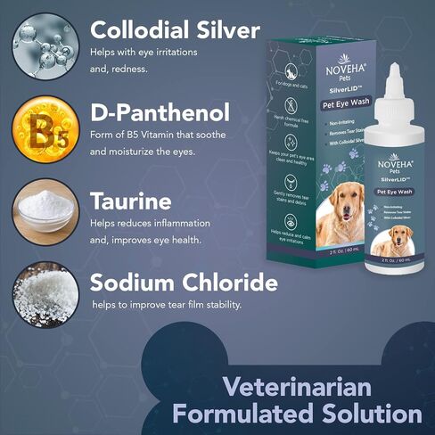 NOVEHA SilverLID Pet Face Wash for Dogs and Cats with Chelated Silver | 2 fl. oz in Kuwait