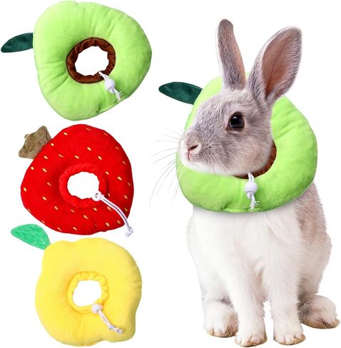 Avaner Cat Rabbit Recovery Collars: 3 Pcs Small Pet After Surgery Protective Cone Collars for Rabbit, Guinea Pig, Kitten in Kuwait