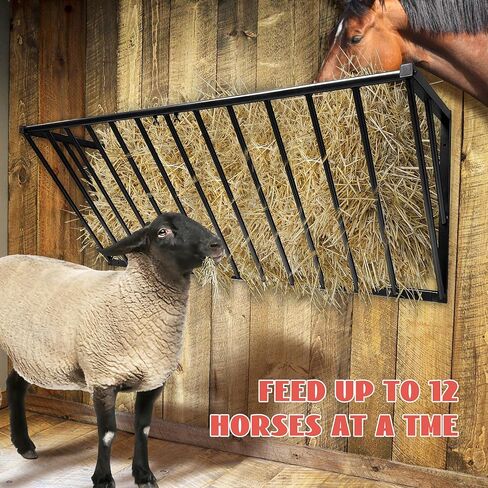 Hay Feeder 63 Inch, Hay Rack Carbon Steel 48 Gallon, Goat Hay Feeder Wall-mounted, Horse Feeder in Kuwait