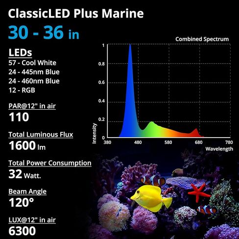 NICREW ClassicLED Marine Saltwater Aquarium Light, 48W for 48–60 inch Tanks in Kuwait