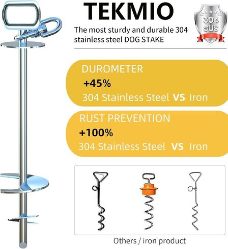 Dog Tie Out Stake,360°Swivel Dog Runner for Yard,Dog Run Anchors for Large Dogs up to 200 lbs,Dog Leads for Yard Heavy Duty-Use Any Dog Tie Out Cable or Yard Leash/Sand/Beach/Camping in Saudi Arabia