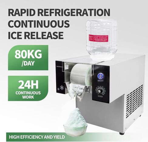 176LBS/Day Commercial Snowflake Ice Machine, Snowflake ice Maker, Electric Countertop Snowflake Ice Shaver for Restaurant Supermarket Cafe 110V, Silver in Saudi Arabia