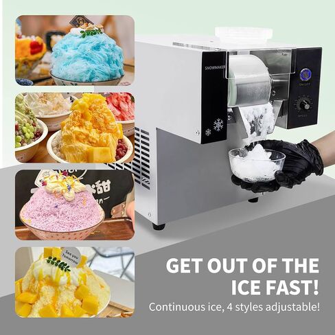 176LBS/Day Commercial Snowflake Ice Machine, Snowflake ice Maker, Electric Countertop Snowflake Ice Shaver for Restaurant Supermarket Cafe 110V, Silver in Saudi Arabia