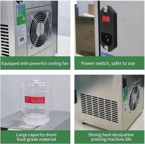 176LBS/Day Commercial Snowflake Ice Machine, Snowflake ice Maker, Electric Countertop Snowflake Ice Shaver for Restaurant Supermarket Cafe 110V, Silver in Saudi Arabia