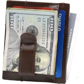 Alpine Swiss Double Diamond Mens RFID Money Clip Front Pocket Wallet Cordoba Brown
