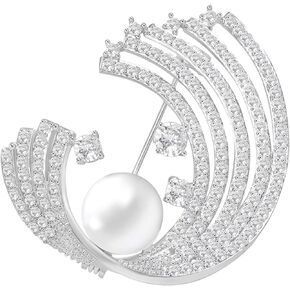 Brooches for Women, Shiny Cubic Zirconia Brooch Pins for Women Fashion Brooch Pin Broach Jewelry Gift