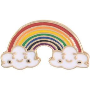 Metal Gold Plated Cute Sun Cloud Rainbow Weather variations Summer Enamel Lapel Brooch Pin