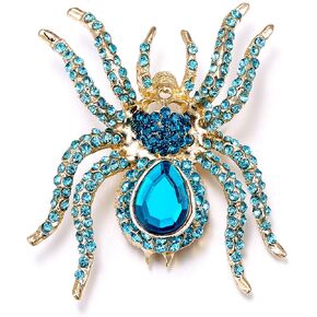 EVER FAITH Women's Austrian Crystal Vintage Style Halloween Gothic Spider Skull Brooch Pin
