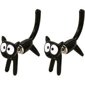 Cute Cartoon Cat Stud Earrings for Women Men Kids Animal Jewerly Gift Earrings Sweet and Cute Animals Black Cat Clip on Earrings Halloween Decor Cat Stud Earrings