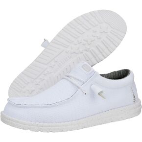 Hey Dude Men's Wally Sport Mesh Wide White/White Size 13 | Men's Shoes | Men Slip-on Loafers | Comfortable & Light-Weight