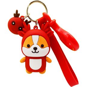 Mariiearly Corgi Keychain：Cute Keychain Kawaii Shiba Inu Accessories Backpack Car Keychain