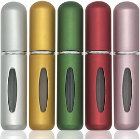 كيستارك مجموعة من 5 زجاجات بخاخ عطر صغيرة محمولة قابلة لاعادة الملء مع نظام اعادة تعبئة سهل المضخة، زجاجات بخاخ بحجم مناسب للسفر للعطور 5 مل/0.2 اونصة in Kuwait