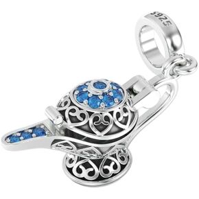 جويلبوكس تعليقة مصباح علاء الدين السحري للاساور من الفضة الاسترلينية S925 هدية لعيد ميلادها من ديزني، فضة ستيرلينج، بدون حجر in Kuwait