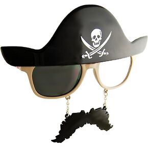 Sun-Staches Pirate Sunglasses | Costume Accessory Party Favor | UV400 | One Size Fits Most