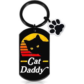 OEHEDOU Cat Parents Gifts Keychain Cat Dad Gifts For Men Cat Mom Gifts For Women Cat Themed Gifts For Cat Lovers Cat Owners