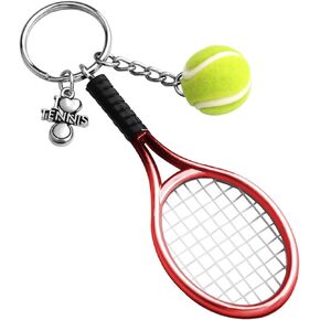 CHOORO Tennis Player Gifts 3D Mini Tennis Racket and Tennis Ball Keychain Set Tennis Gift for Tennis Lovers