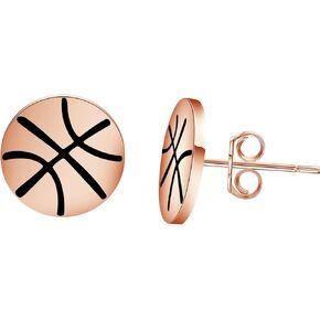 SEIRAA Basketball Earrings Sport Ball Stud Earrings Basketball Jewelry for Basketball Lover Basketball Player Fan Gift