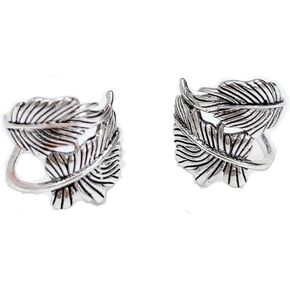 اقراط اذن كلاسيكية منقوشة على شكل ورقة شجر للنساء والرجال، اقراط فضية عتيقة على شكل نبات بانك بدون ثقب، اقراط اذن هاجي بمشبك عصري على غضروف الاذن، اقراط حلقية وهمية لا تسبب الحساسية، هدايا مجوهرات in Kuwait