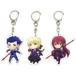 EBTY DREAMS Inc. - Set of 3 Fate Stay Night, Grand Order, Acrophobia Acrylic Keychain Dark Saber, Lancer, Scathach