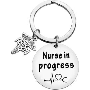 Nurse Keychain Gifts for Nursing Student Gift Nurse Medical Student Keyring Nurse Assistant Gifts Intern Gift Future Nurse Inspirational Gift Graduation Gift Nurses Day Gift Nurse in Progress Keychain