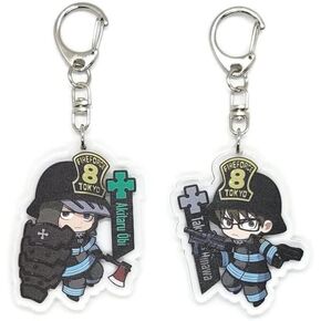 Inc. - Set of 2 Fire Force Acrylic Keychain Akitaru Oubi, Takehisa Hinawa v1