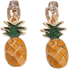 Cute Enamel Fruit Omelette Umbrella Clip on Earrings Without Pierced Popular Small Earrings Anti-allergy