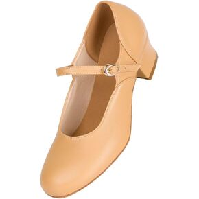 Black Character Shoes for Women Low Heel Cuban Heel Dance Shoes Ankle Strap Dancing Shoes