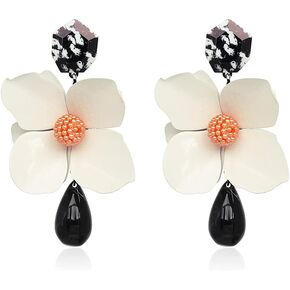 Retro Teardrop Big Flower Dangle Earrings Boho Layered Floral Petal Drop Earrings Statement fashion Earring for Women Girls