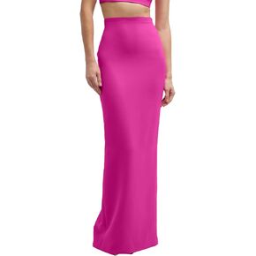 Vrtige Women's Casual High Waist Split Hem Back Zipper Long Maxi Skirt