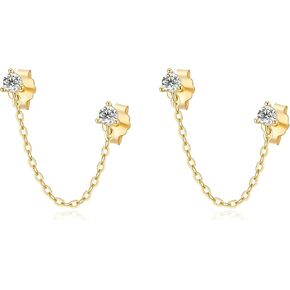 أقراط سلسلة أنيقة | أقراط تشيكوسلوفاكيا مع سلسلة | أقراط متدلية أنيقة من الفضة الإسترليني | هيبوالرجينيك in Kuwait