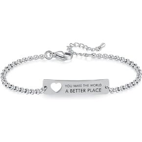 Elegant Quote Bracelets for Women - heart Inspirational bracelets for Her, Ideal for Christmas,birthday,Valentine's Day Gifts
