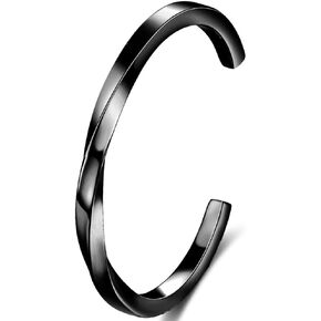 Jude Jewelers Stainlesss Steel Twisted Wave Classical Simple Plain Open Cuff Bangle Bracelet