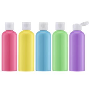 LISAPACK 3.4oz Travel Bottles For Toiletries (5pcs), Travel Size Containers for Shampoo (100ml, Clear)