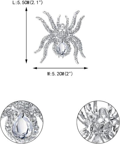 EVER FAITH Women's Austrian Crystal Vintage Style Halloween Gothic Spider Skull Brooch Pin in Saudi Arabia
